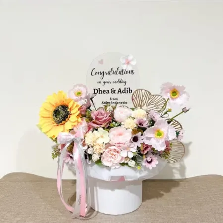 Bloom Box Akrilik Ucapan Wedding Tanah Bumbu